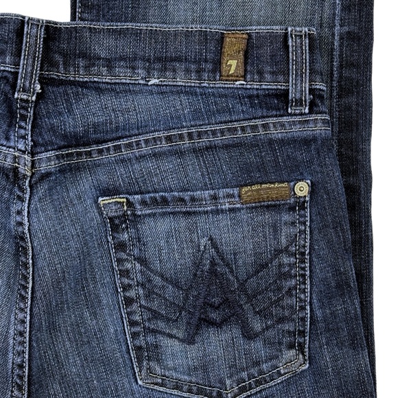 7 For All Mankind Jeans Mens Size 29 Austyn‎ Blue Denim Dark Wash 27” inseam - Picture 8 of 13